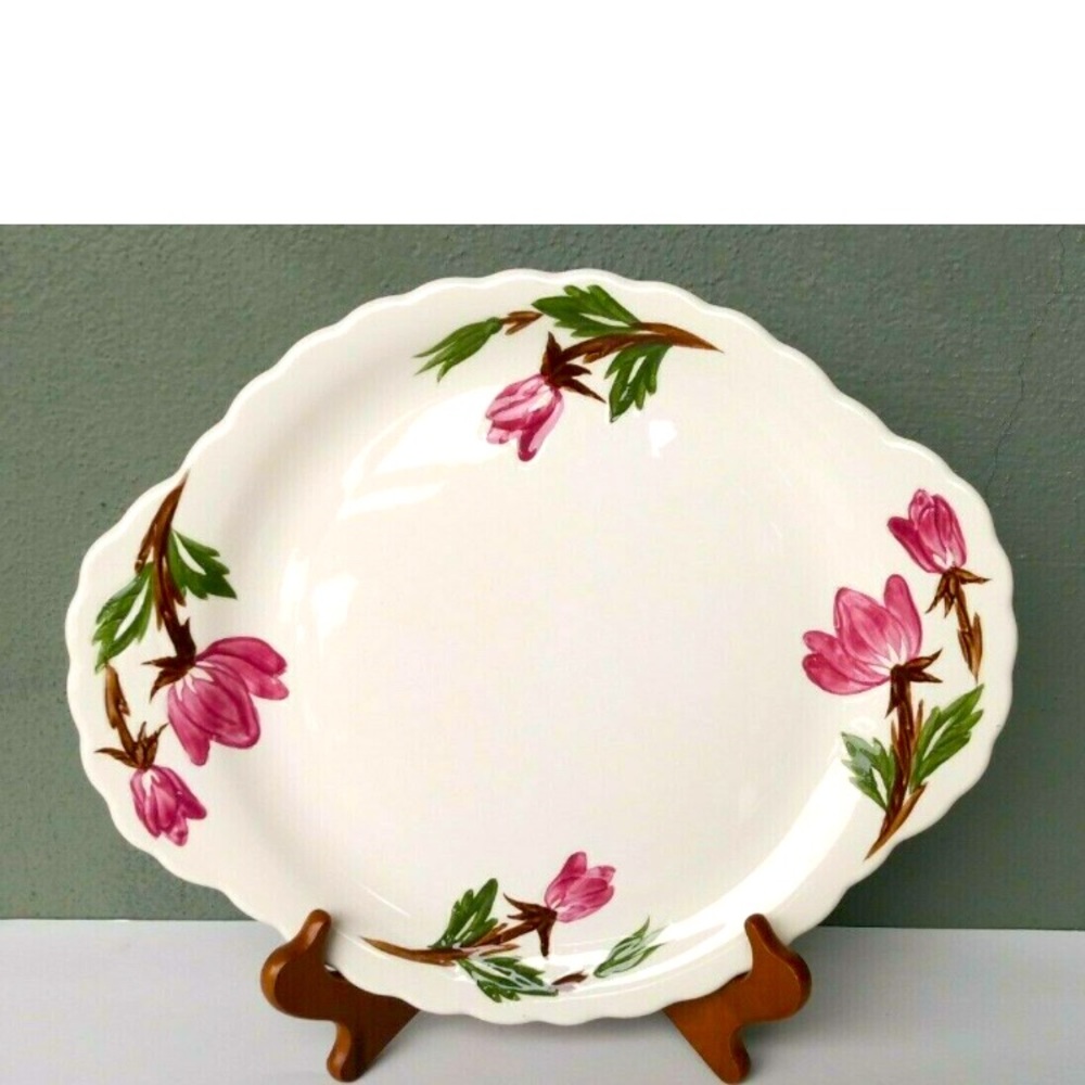 VINTAGE CANONSBURG POTTERY - AMERICAN BEAUTY - 13" Width HAND PAINTED PL…